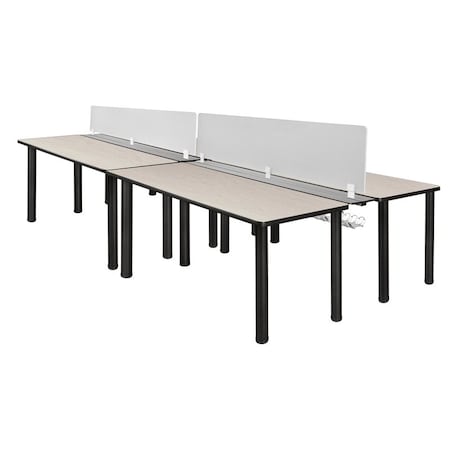 Kee Desking Kee Benching Systems, Black, Maple, Wood, Metal MBSPD12024PLBPBK